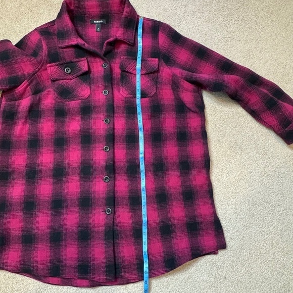 Torrid Shacket Barn Coat Checked Pink Plaid Button Front Heavyweight Cotton Sz 0 - Picture 10 of 16
